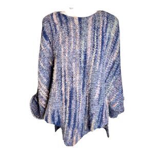 Berretti Wool Blend Multi-Colored Thick Handkerchief Sweater Sz L/XL Cozy Italy